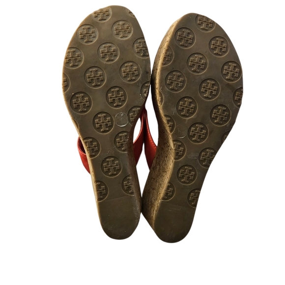 Tory Burch Pink Platform Cork Wedge Flip Flops Sandals Size 7 Women's - Picture 13 of 15